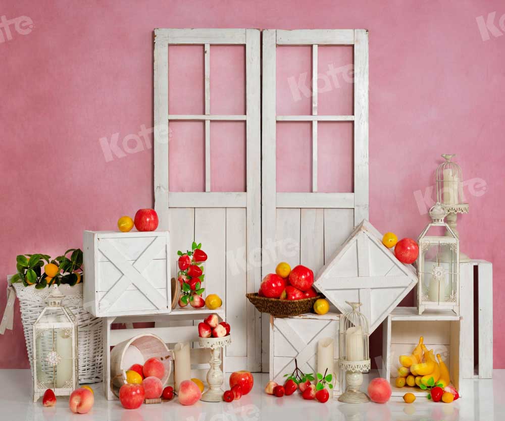 Kate Fruit Party Backdrop White Barn Door Designed by Emetselch - Kate Backdrop AU