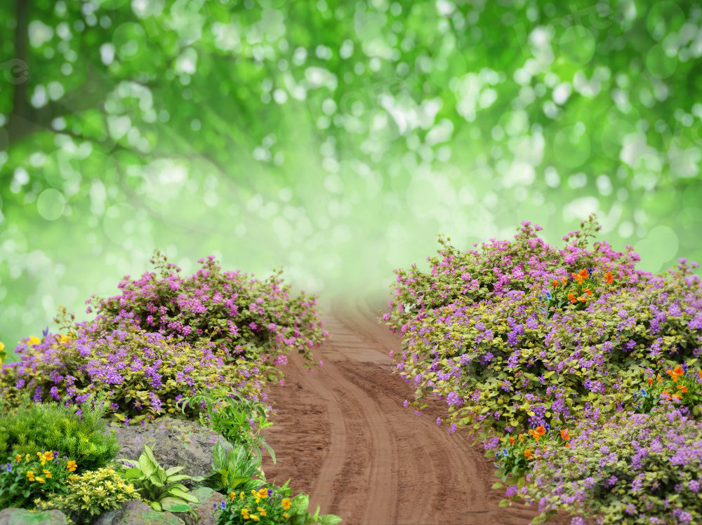 Kate Spring/Summer Backdrop Flower Path Bokeh for Photography - Kate Backdrop AU