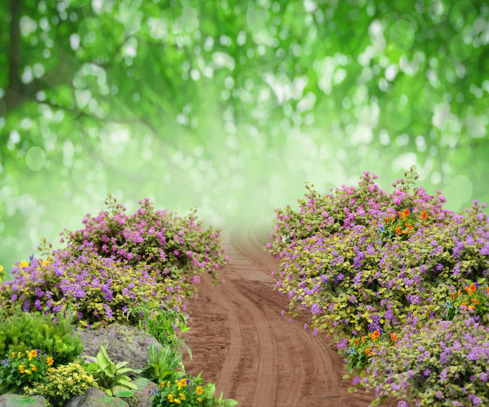 Kate Spring/Summer Backdrop Flower Path Bokeh for Photography - Kate Backdrop AU