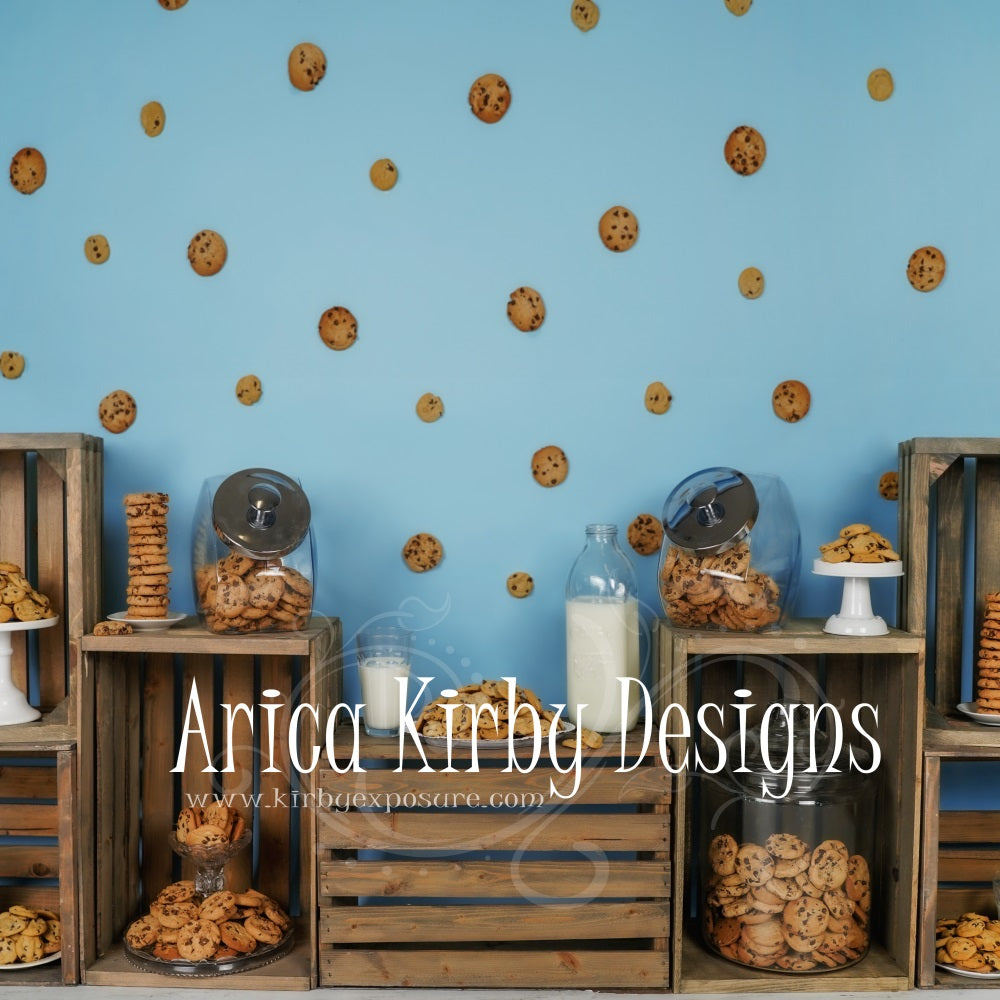 Kate Cookies Blue Backdrops Cake Smash Designed by Arica Kirby - Kate Backdrop AU