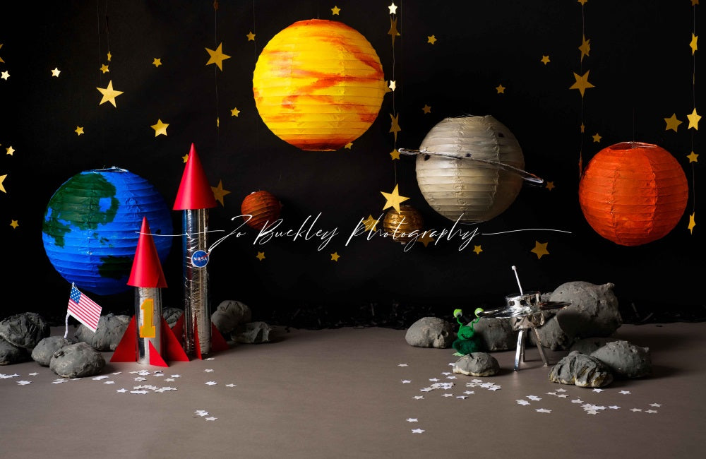Kate Space Backdrop Cake Smash Boy for Photography Designed by Jo Buckley Photography - Kate Backdrop AU