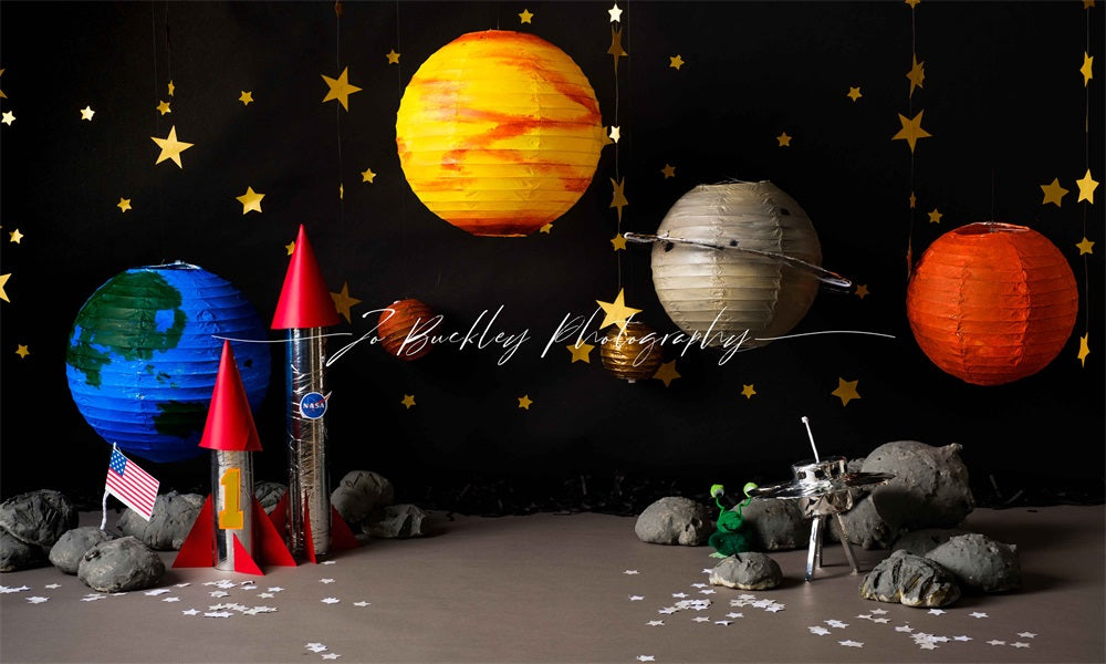 Kate Space Backdrop Cake Smash Boy for Photography Designed by Jo Buckley Photography - Kate Backdrop AU