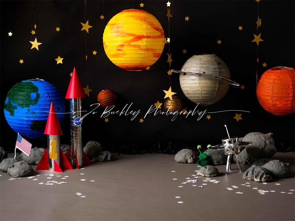Kate Space Backdrop Cake Smash Boy for Photography Designed by Jo Buckley Photography - Kate Backdrop AU