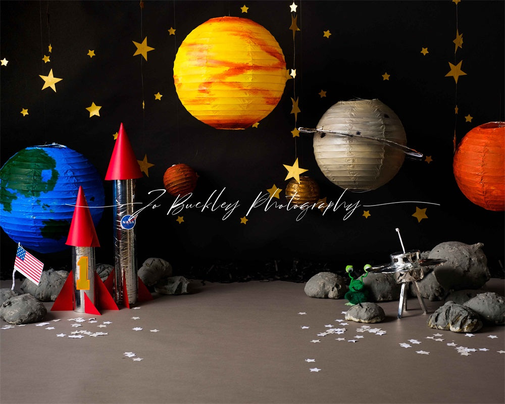 Kate Space Backdrop Cake Smash Boy for Photography Designed by Jo Buckley Photography - Kate Backdrop AU