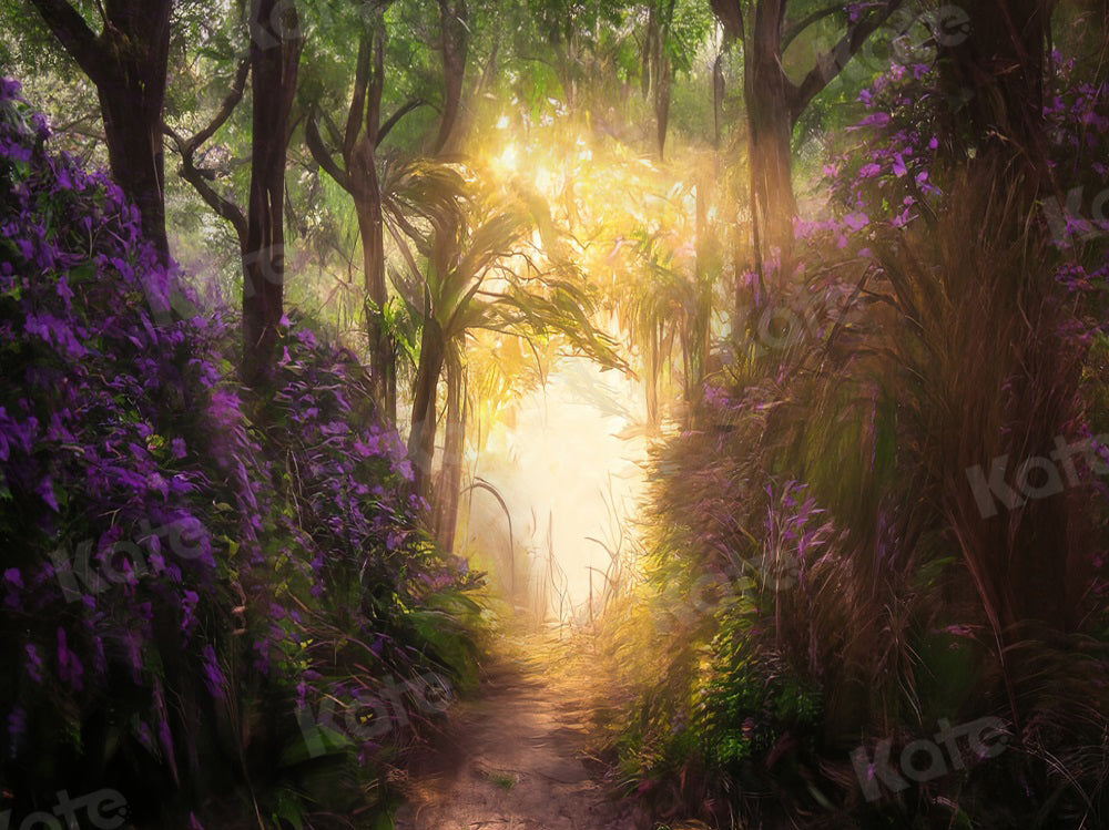 Kate Summer/Autumn Backdrop Forest Flower Road Light Designed by Uta Mueller Photography - Kate Backdrop AU