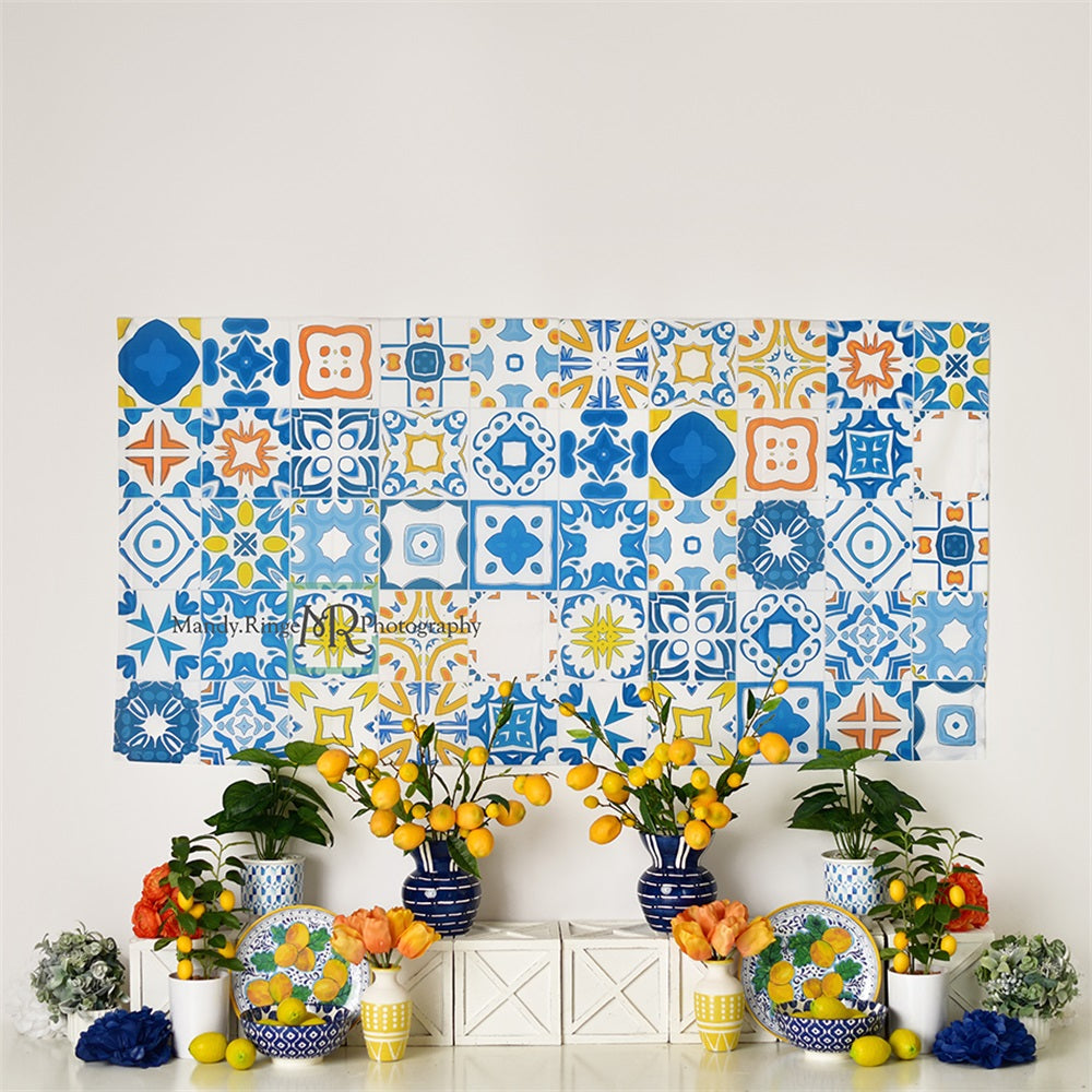 Kate Mediterranean Summer Backdrop Designed by Mandy Ringe Photography - Kate Backdrop AU