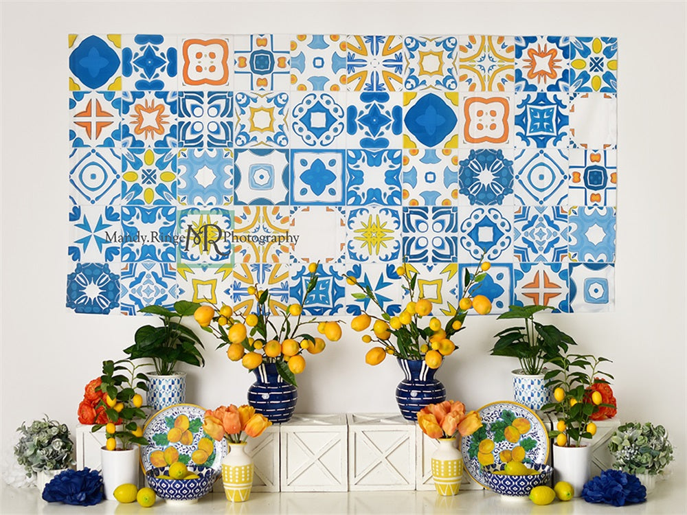Kate Mediterranean Summer Backdrop Designed by Mandy Ringe Photography - Kate Backdrop AU