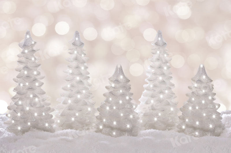 Kate Christmas Backdrop Tree Snow White World for Photography - Kate Backdrop AU