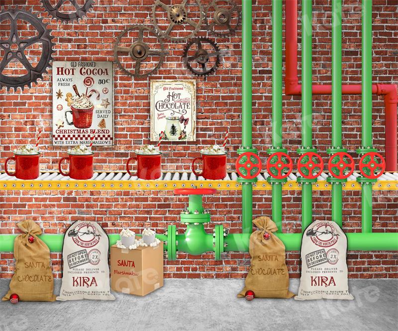 Kate Christmas Backdrop Cocoa Factory for Photography - Kate Backdrop AU