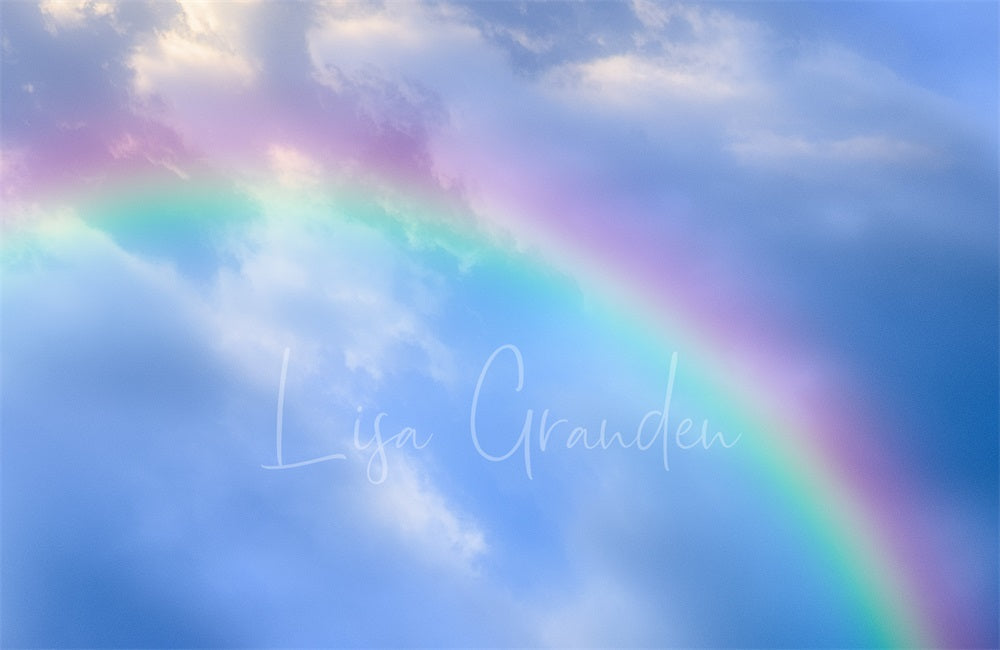 Kate Rainbow Backdrop Blue Sky White Clouds for Photography Designed by Lisa Granden - Kate Backdrop AU
