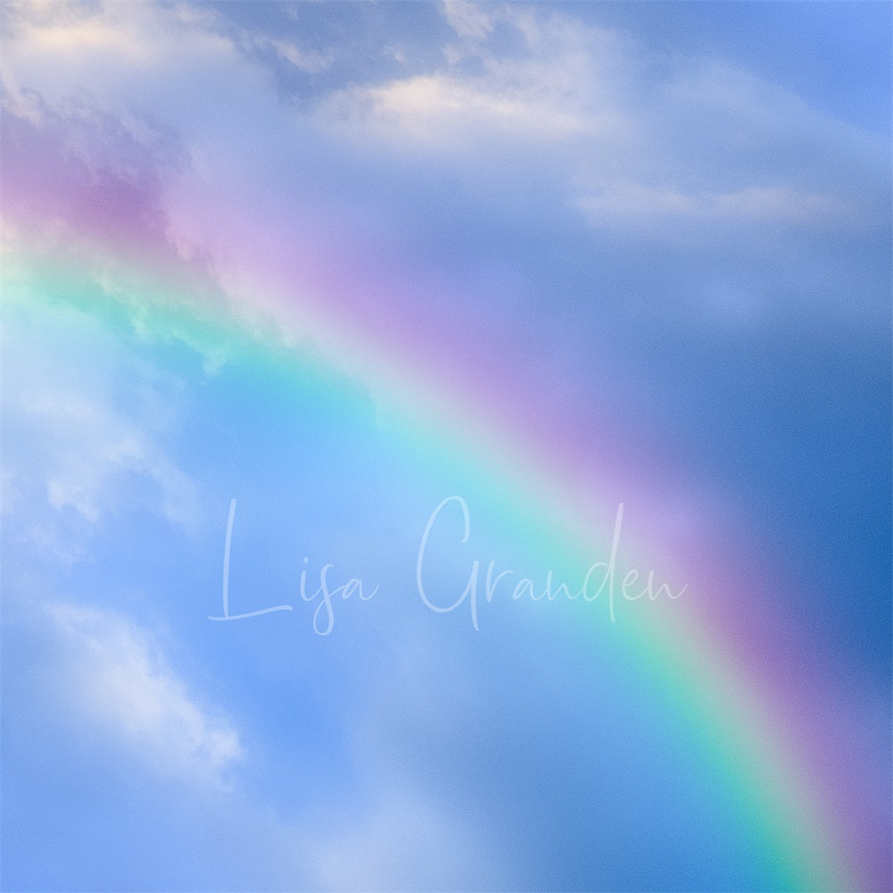 Kate Rainbow Backdrop Blue Sky White Clouds for Photography Designed by Lisa Granden - Kate Backdrop AU