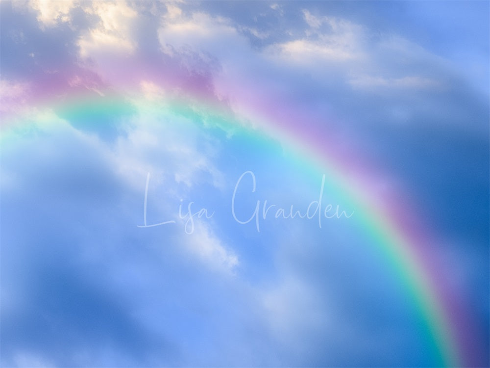 Kate Rainbow Backdrop Blue Sky White Clouds for Photography Designed by Lisa Granden - Kate Backdrop AU