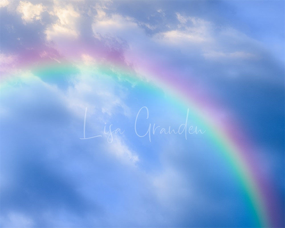 Kate Rainbow Backdrop Blue Sky White Clouds for Photography Designed by Lisa Granden - Kate Backdrop AU