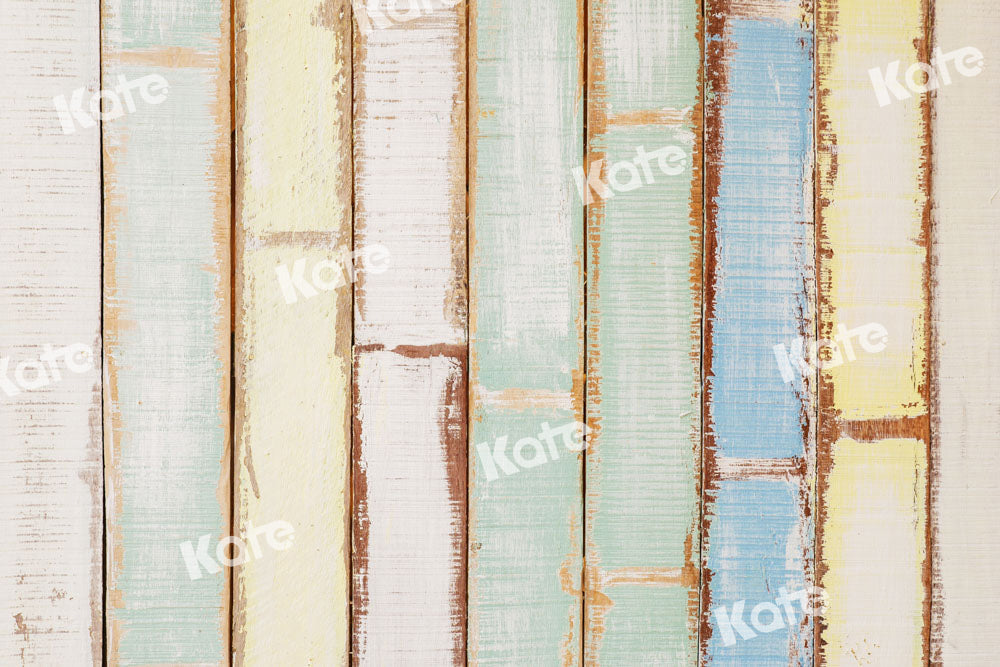 Kate Abstract Backdrop Colorful Wooden Planks Texture Designed by Kate Image - Kate Backdrop AU