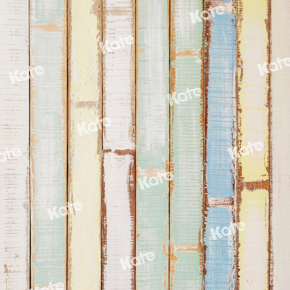 Kate Abstract Backdrop Colorful Wooden Planks Texture Designed by Kate Image - Kate Backdrop AU