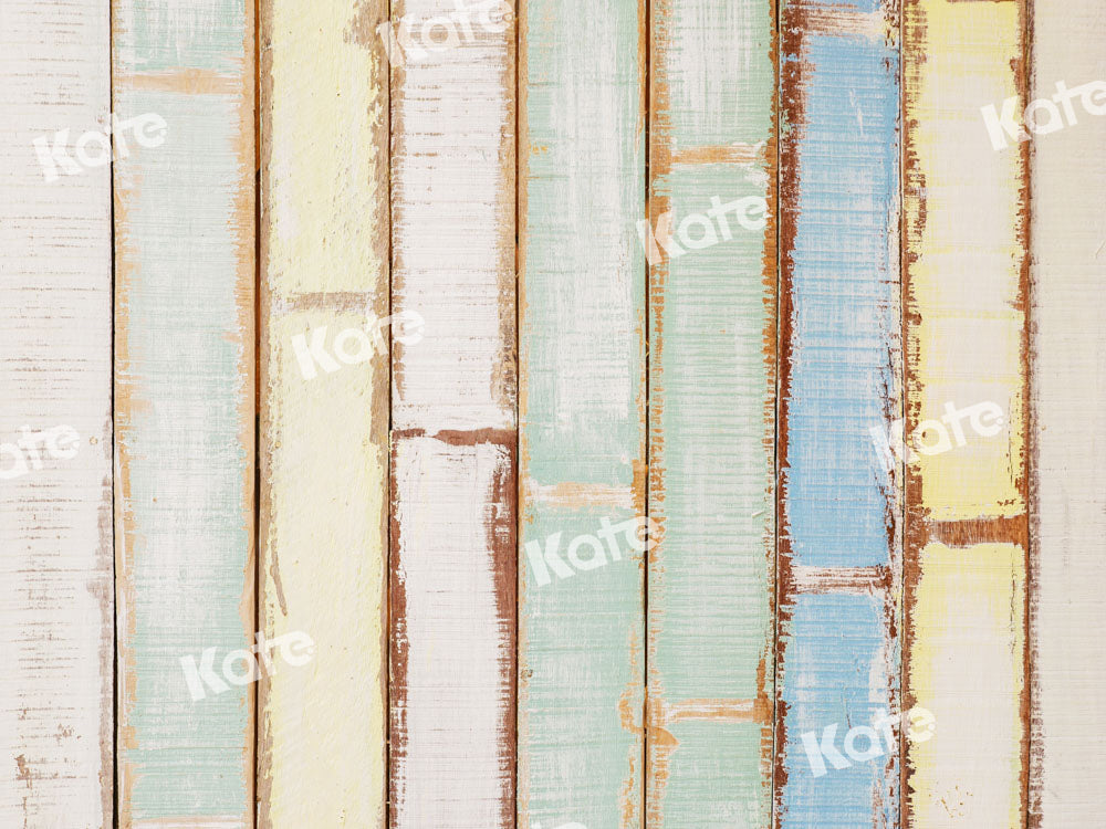 Kate Abstract Backdrop Colorful Wooden Planks Texture Designed by Kate Image - Kate Backdrop AU