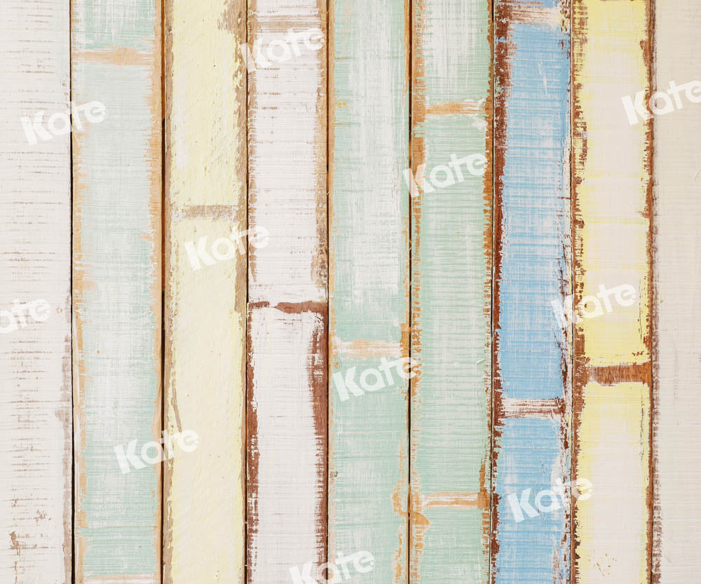 Kate Abstract Backdrop Colorful Wooden Planks Texture Designed by Kate Image - Kate Backdrop AU