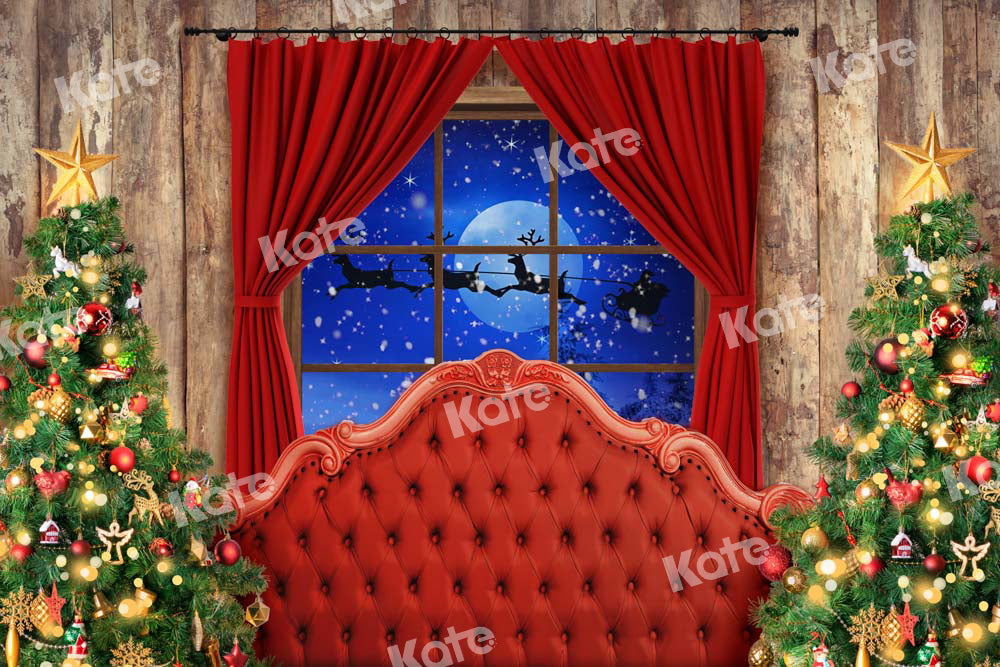 Kate Christmas Night Backdrop Tree Elk Headboard Designed by Chain Photography - Kate Backdrop AU
