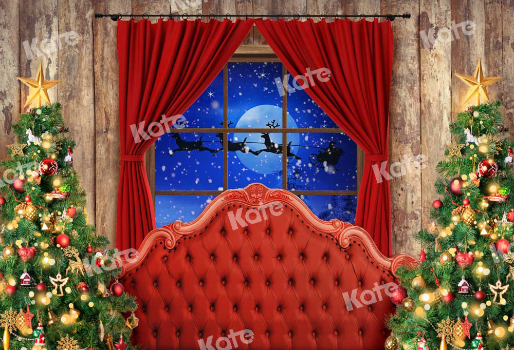 Kate Christmas Night Backdrop Tree Elk Headboard Designed by Chain Photography - Kate Backdrop AU