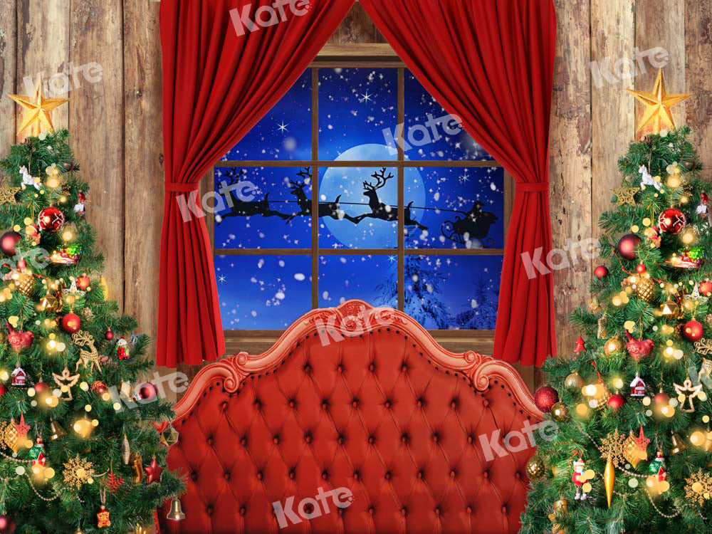 Kate Christmas Night Backdrop Tree Elk Headboard Designed by Chain Photography - Kate Backdrop AU
