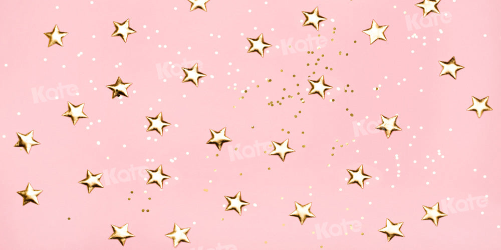 Kate Pink Backdrop Golden Star Cake Smash Party Designed by Chain Photography - Kate Backdrop AU