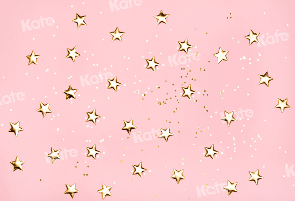 Kate Pink Backdrop Golden Star Cake Smash Party Designed by Chain Photography - Kate Backdrop AU