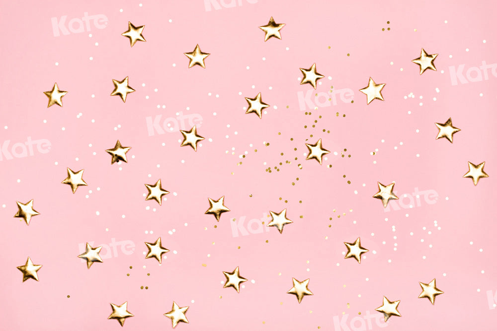 Kate Pink Backdrop Golden Star Cake Smash Party Designed by Chain Photography - Kate Backdrop AU