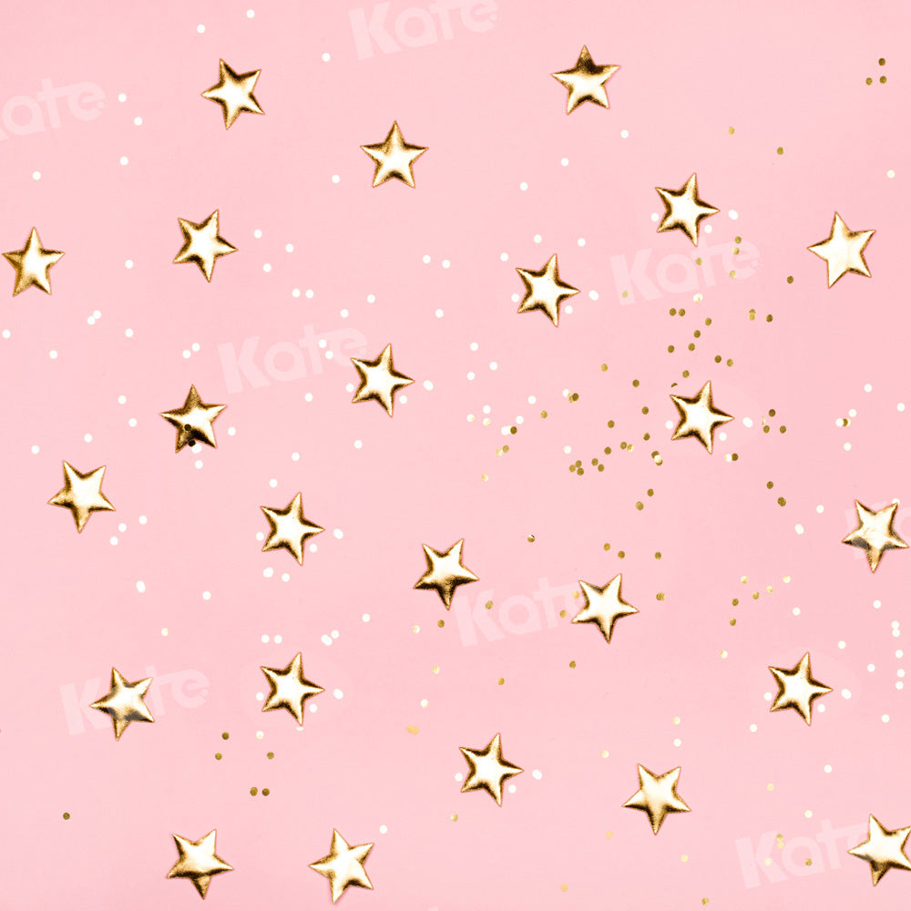 Kate Pink Backdrop Golden Star Cake Smash Party Designed by Chain Photography - Kate Backdrop AU