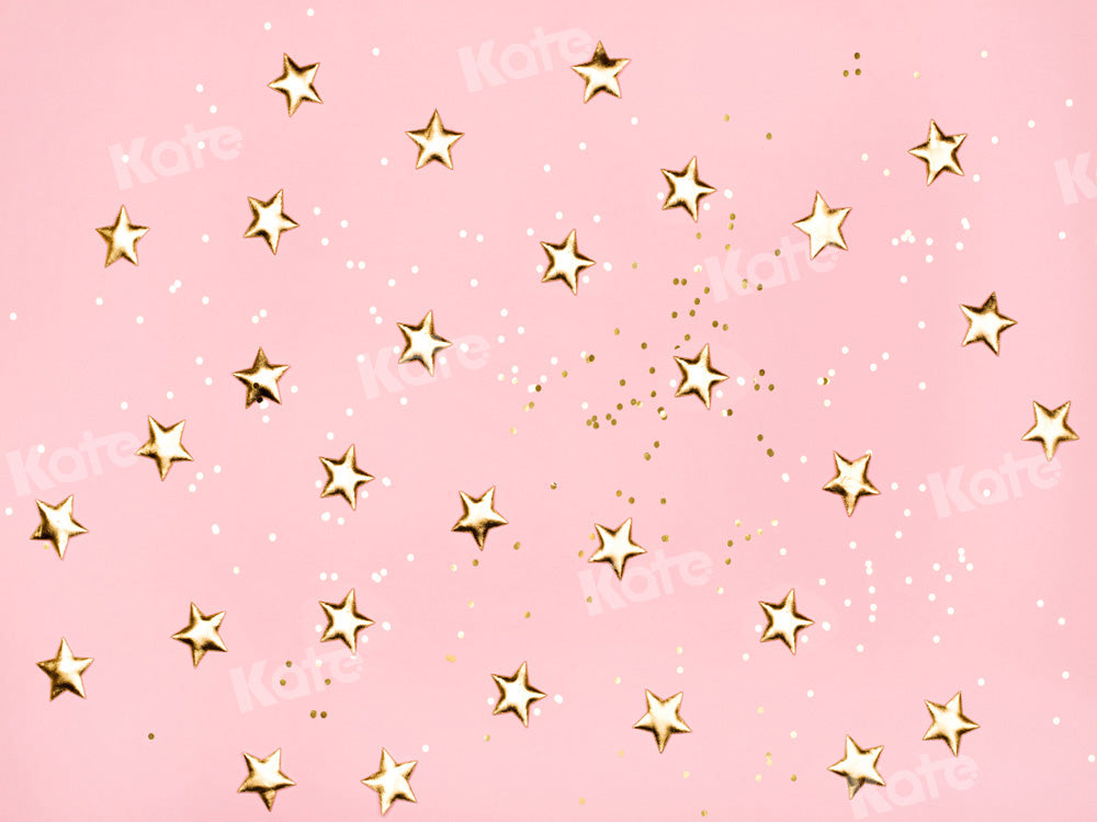 Kate Pink Backdrop Golden Star Cake Smash Party Designed by Chain Photography - Kate Backdrop AU
