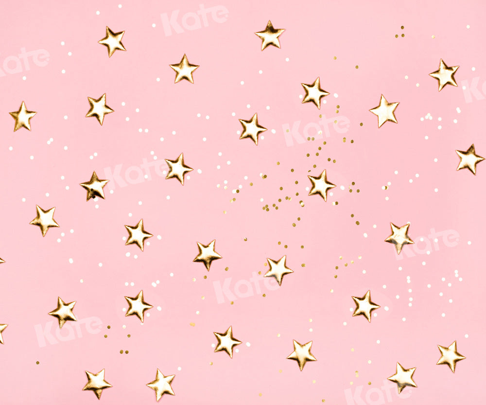 Kate Pink Backdrop Golden Star Cake Smash Party Designed by Chain Photography - Kate Backdrop AU