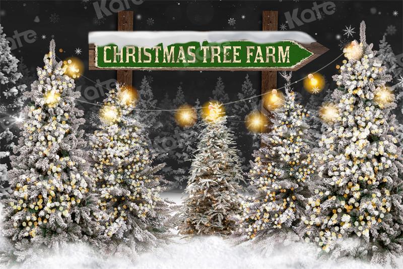 Kate Christmas Tree Farm Backdrop Snow for Photography - Kate Backdrop AU