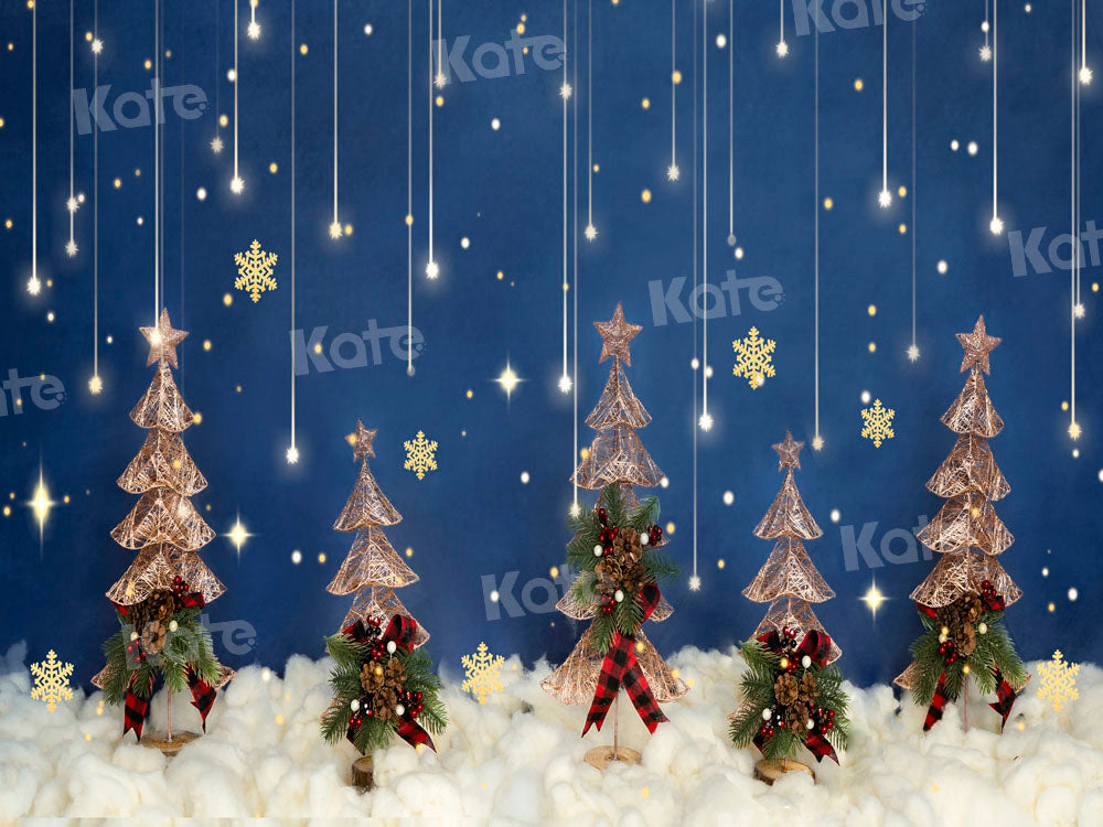Kate Christmas Night Stars Backdrop Winter Tree Designed by Emetselch - Kate Backdrop AU
