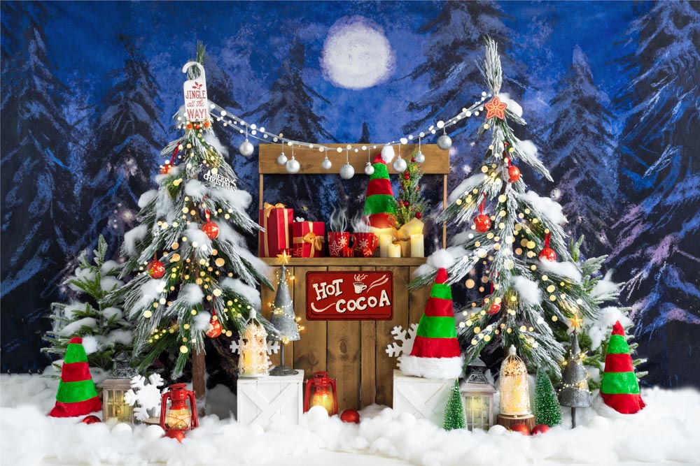 Kate Christmas Backdrop Red Green Striped Elf Hat Designed by Emetselch - Kate Backdrop AU