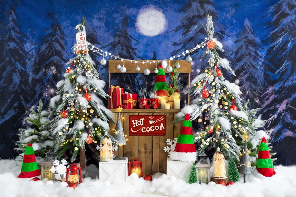 Kate Christmas Backdrop Red Green Striped Elf Hat Designed by Emetselch - Kate Backdrop AU