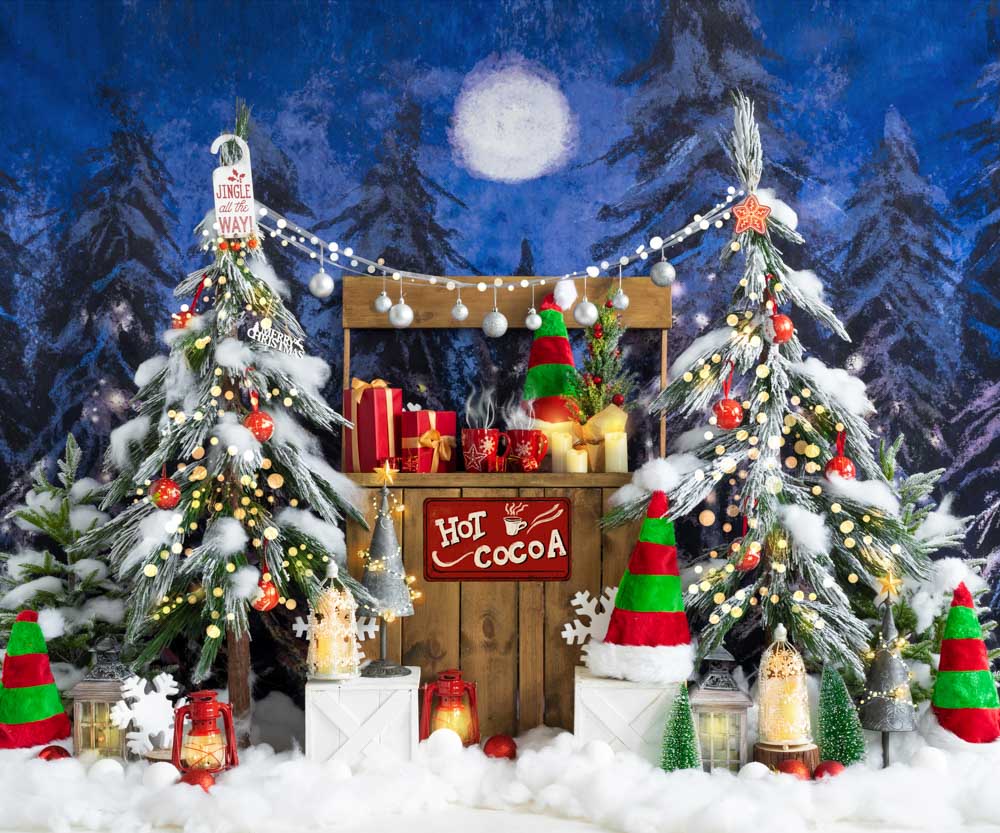 Kate Christmas Backdrop Red Green Striped Elf Hat Designed by Emetselch - Kate Backdrop AU