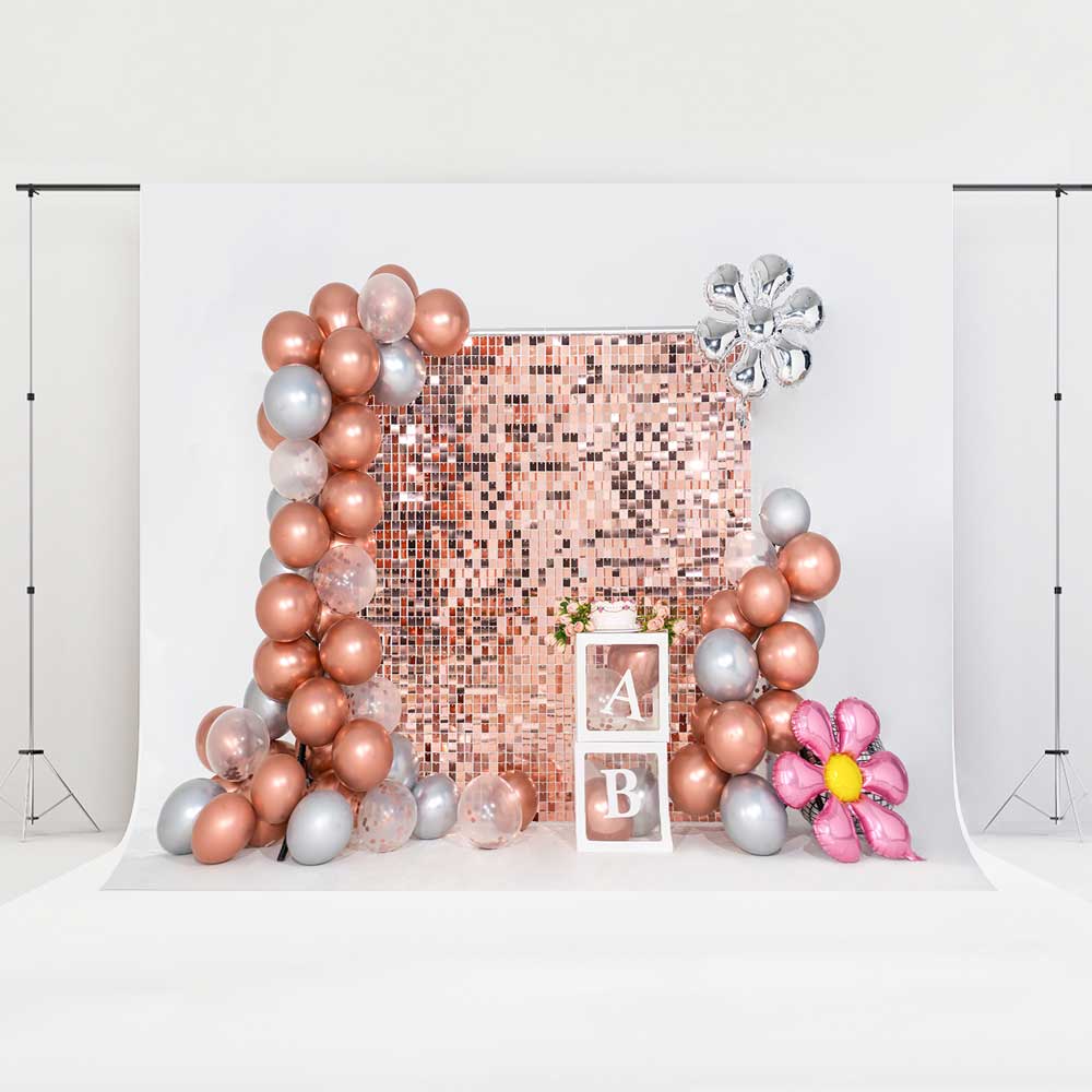 Kate Champagne Balloon Party Backdrop Birthday Designed by Emetselch - Kate Backdrop AU