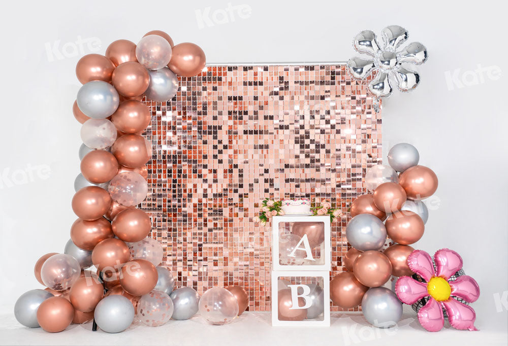 Kate Champagne Balloon Party Backdrop Birthday Designed by Emetselch - Kate Backdrop AU