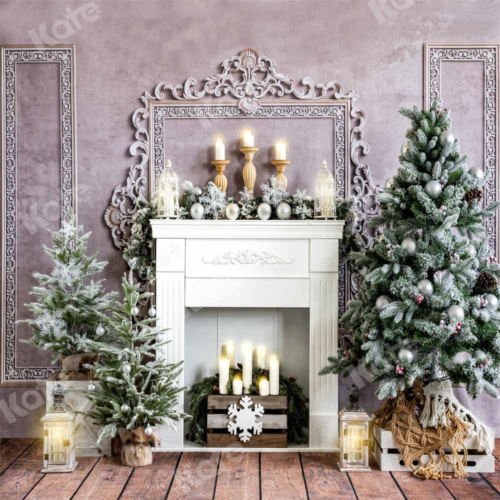 Kate Christmas Tree Backdrop Fireplace Designed by Chain Photography - Kate Backdrop AU