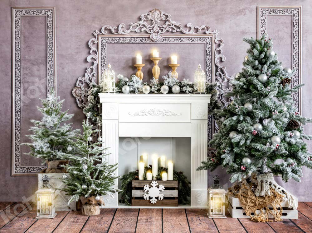 Kate Christmas Tree Backdrop Fireplace Designed by Chain Photography - Kate Backdrop AU