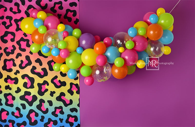 Kate Retro 90s Neon Party Backdrop Purple Designed by Mandy Ringe Photography - Kate Backdrop AU