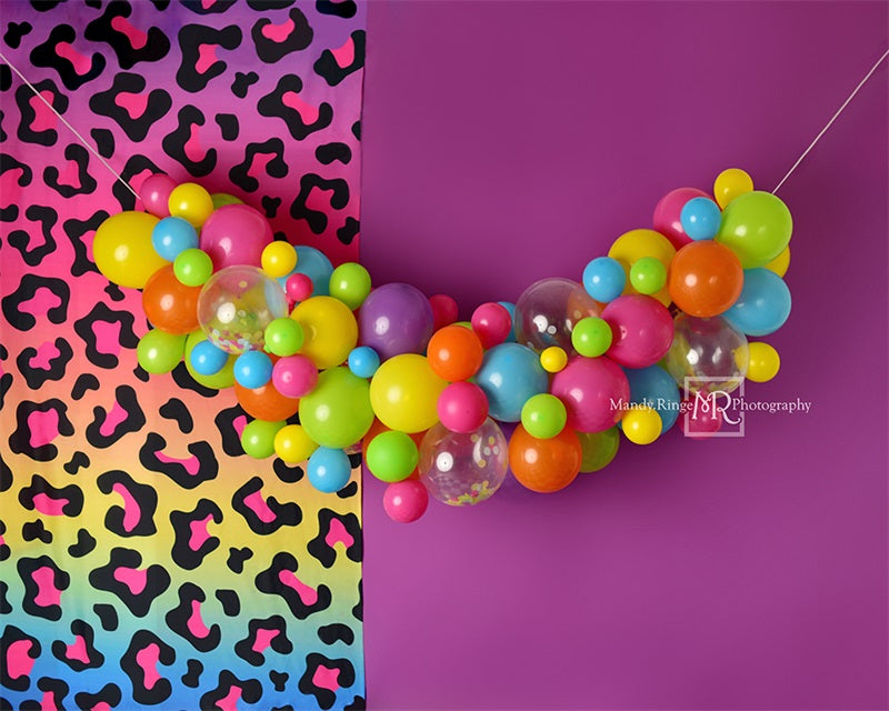 Kate Retro 90s Neon Party Backdrop Purple Designed by Mandy Ringe Photography - Kate Backdrop AU