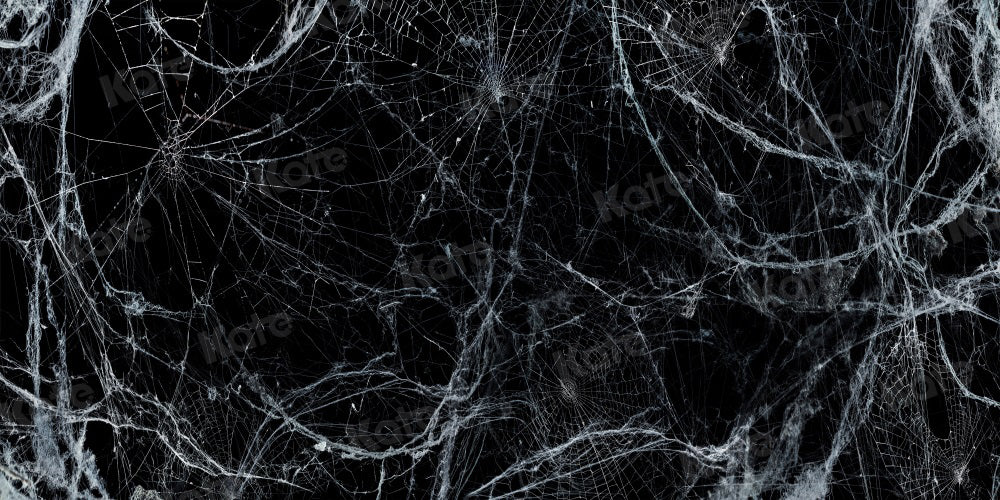 Kate Halloween Backdrop Retro Spider Web Black for Photography - Kate Backdrop AU
