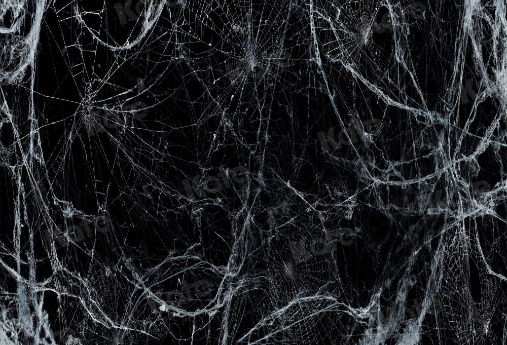 Kate Halloween Backdrop Retro Spider Web Black for Photography - Kate Backdrop AU