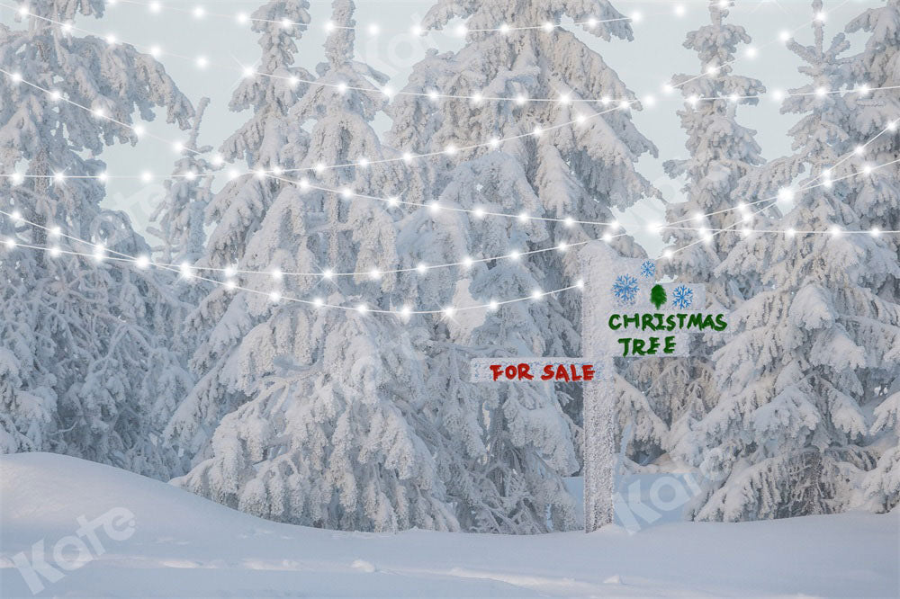Kate Christmas Tree Backdrop Winter Snow Designed by Chain Photography - Kate Backdrop AU