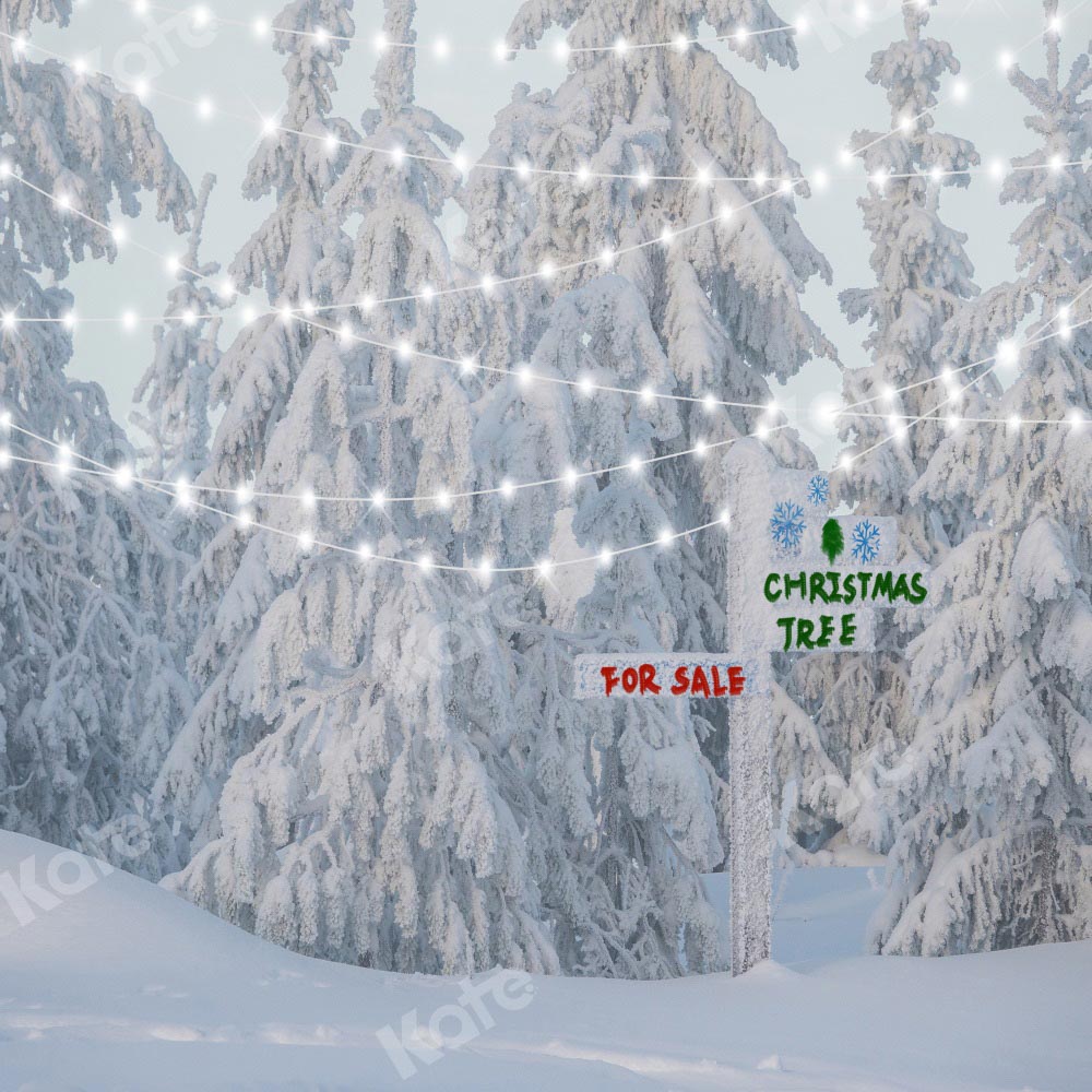 Kate Christmas Tree Backdrop Winter Snow Designed by Chain Photography - Kate Backdrop AU
