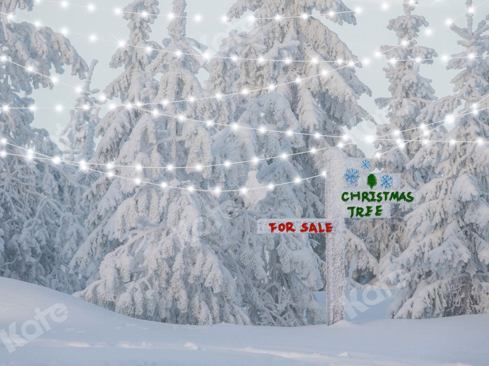 Kate Christmas Tree Backdrop Winter Snow Designed by Chain Photography - Kate Backdrop AU