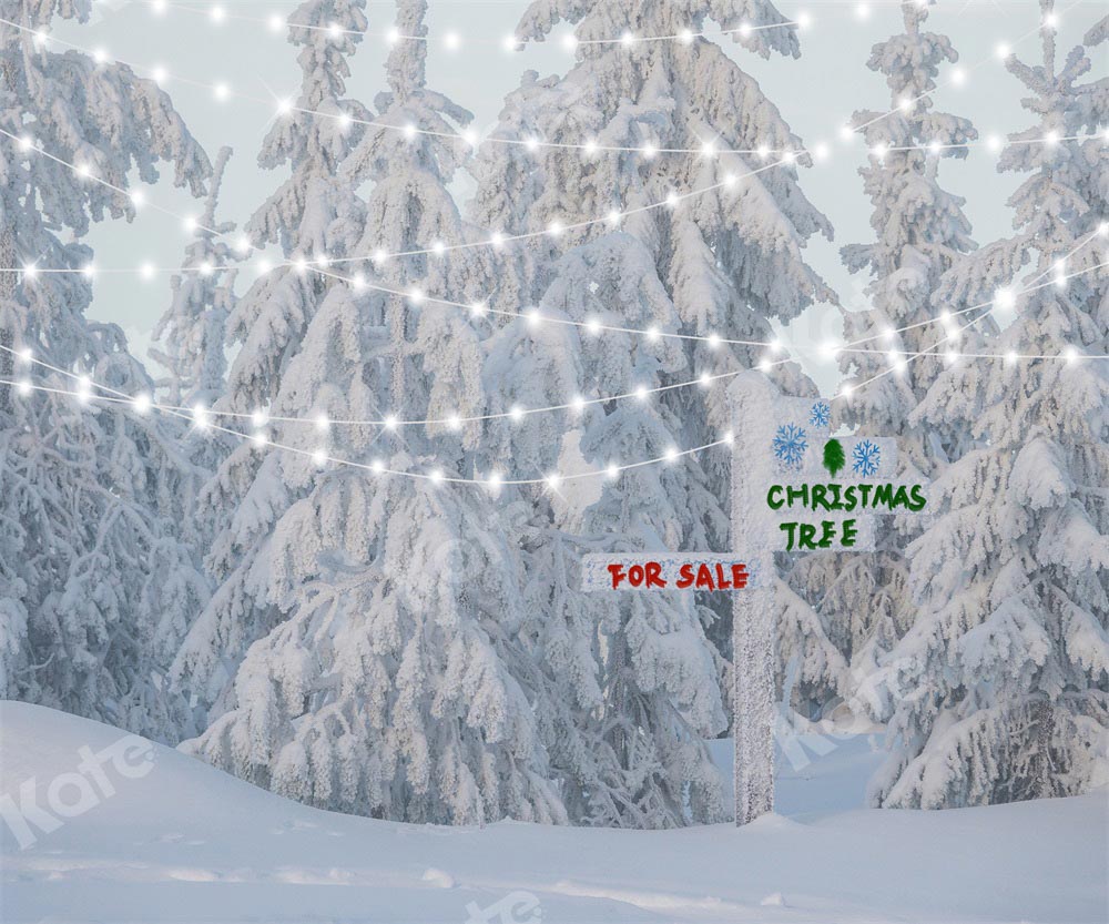 Kate Christmas Tree Backdrop Winter Snow Designed by Chain Photography - Kate Backdrop AU