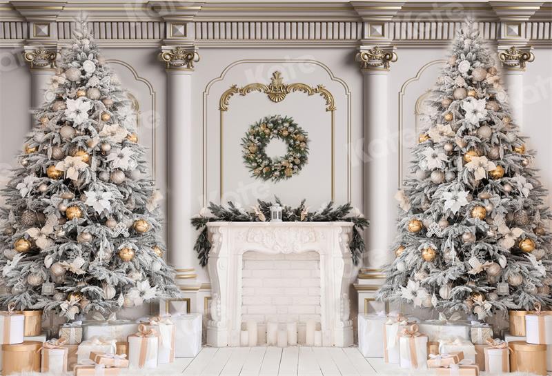 Kate Christmas Tree Backdrop Gift Fireplace for Photography - Kate Backdrop AU