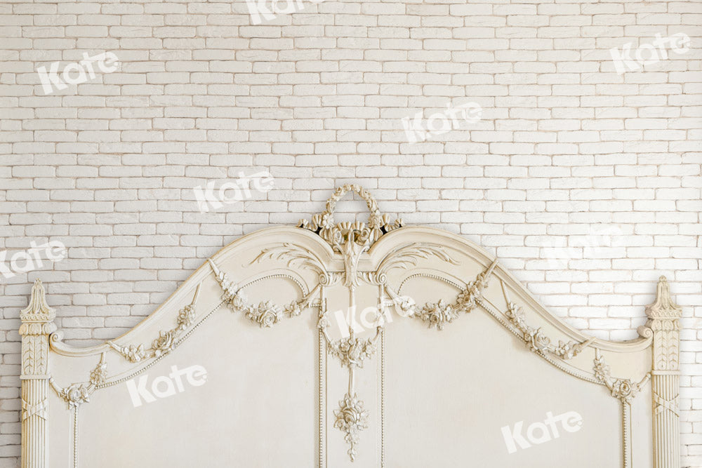 Kate Beige Headboard Backdrop Brick Wall Designed by Chain Photography - Kate Backdrop AU