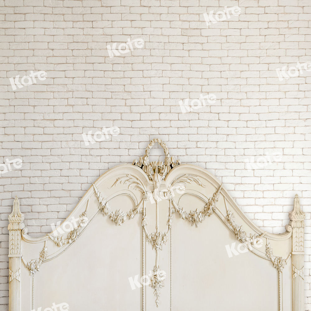 Kate Beige Headboard Backdrop Brick Wall Designed by Chain Photography - Kate Backdrop AU